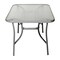 Emma and Oliver Tala Rectangular Tempered Glass Top Patio Table with Umbrella Hole and Black Steel Tube Frame